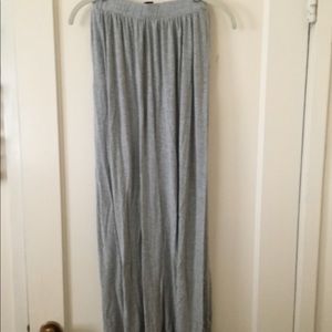 Enough About Me grey cotton maxi skirt w/ pockets